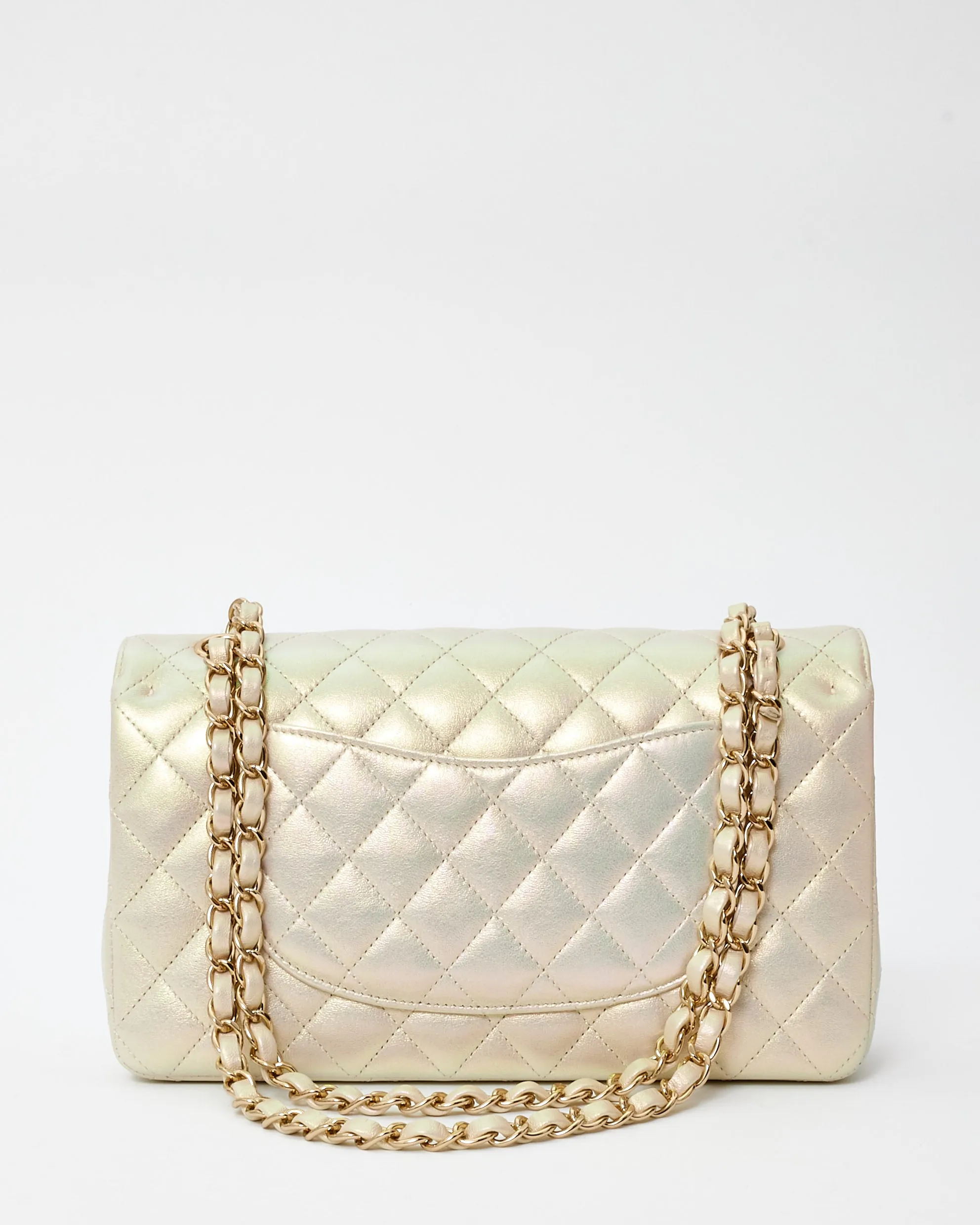 Chanel Pearl Iridescent Lambskin Medium Classic Double Flap