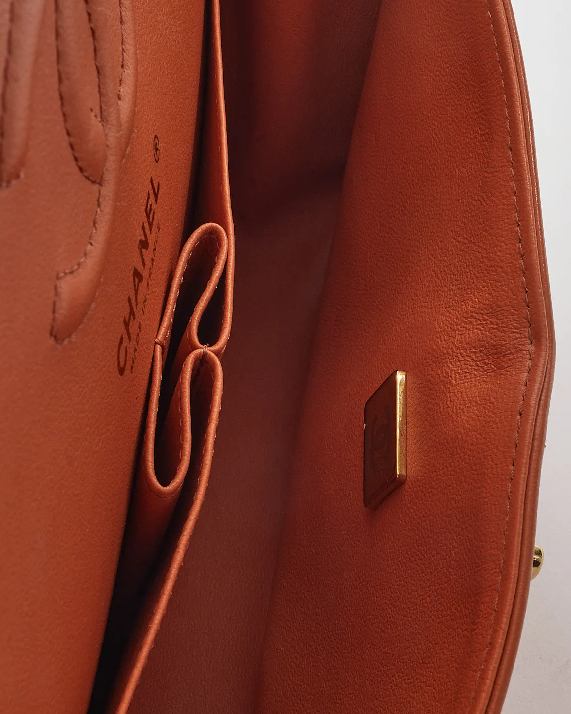 Chanel Terracotta Lambskin Leather Small Classic Double Flap Bag GHW