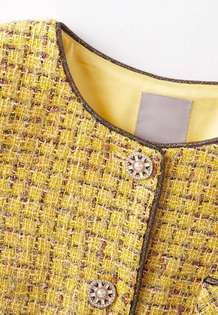 Checked Tweed Maxi Coat