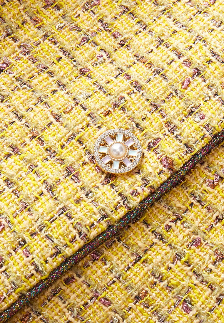 Checked Tweed Maxi Coat