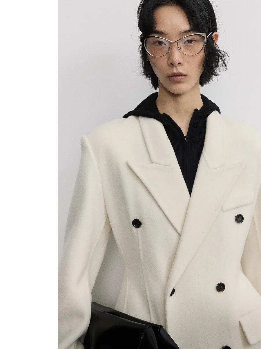 Classic Hourglass Double-Breasted Coat