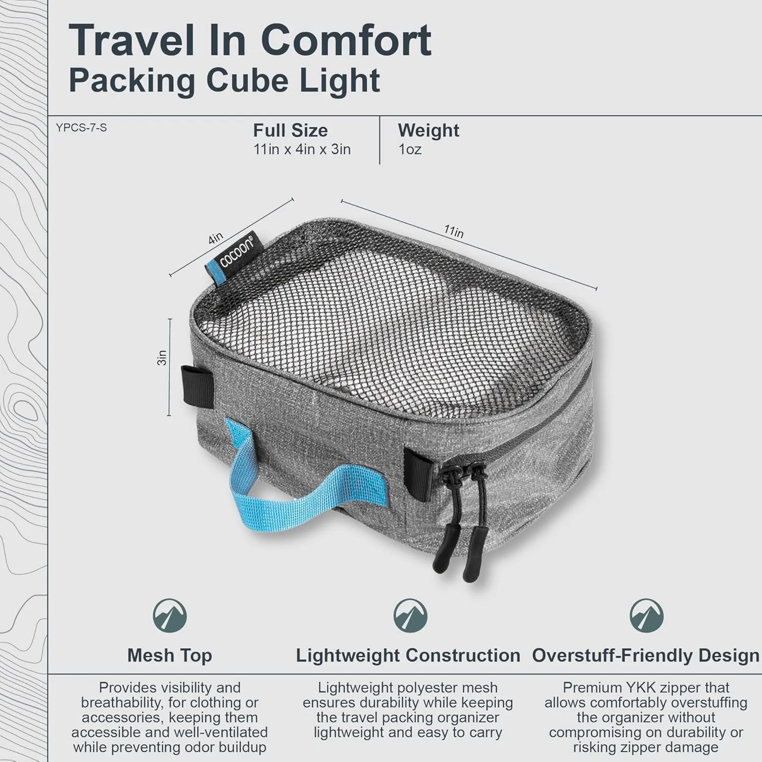 COCOON - Premium - Packing Cube - Light - Heather Grey - Small