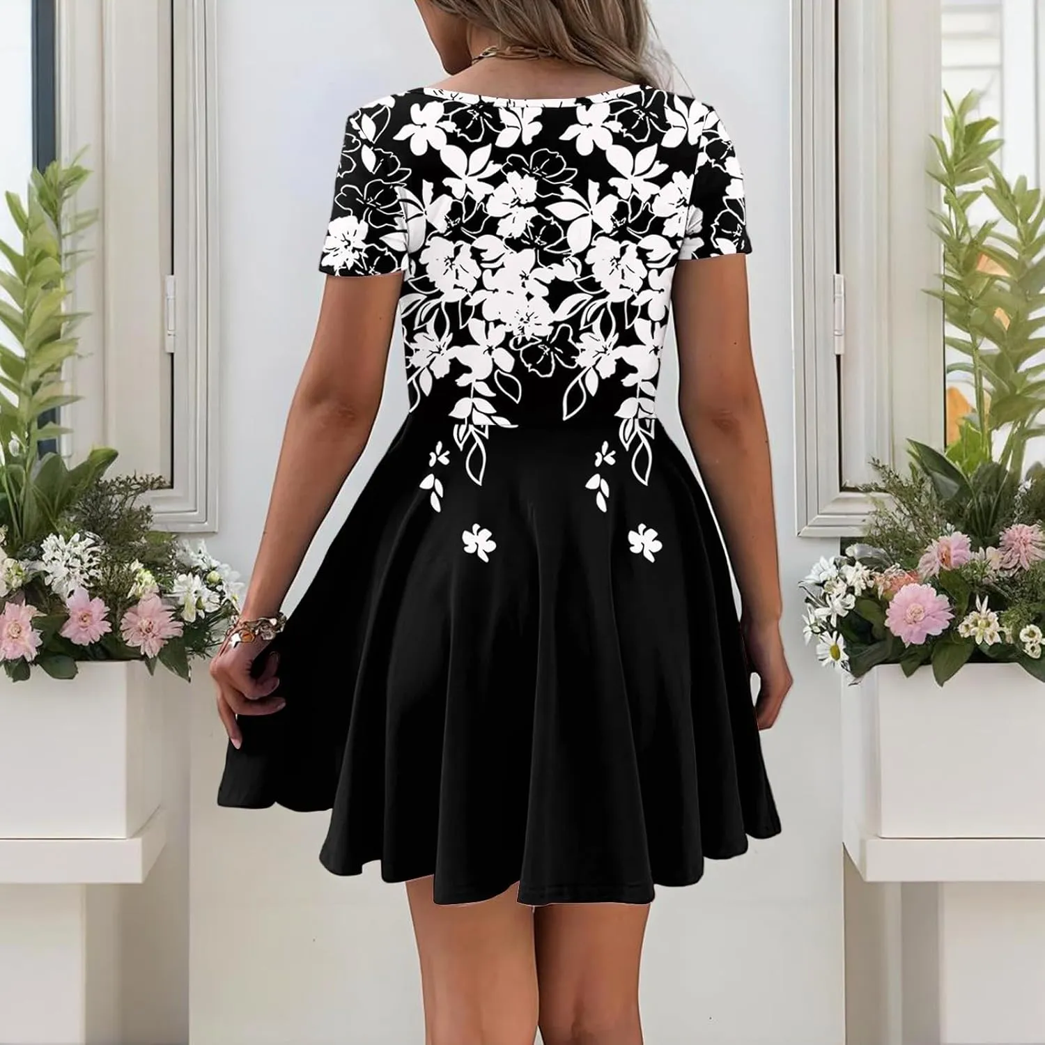 Corset Dress for Women 2025 Summer Drop Waist Mini Dresses Casual Short Sleeve Button Henley Shirt Dress with Pockets