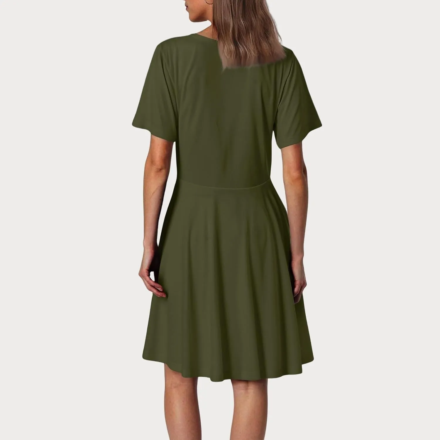 Corset Dress for Women 2025 Summer Drop Waist Mini Dresses Casual Short Sleeve Button Henley Shirt Dress with Pockets