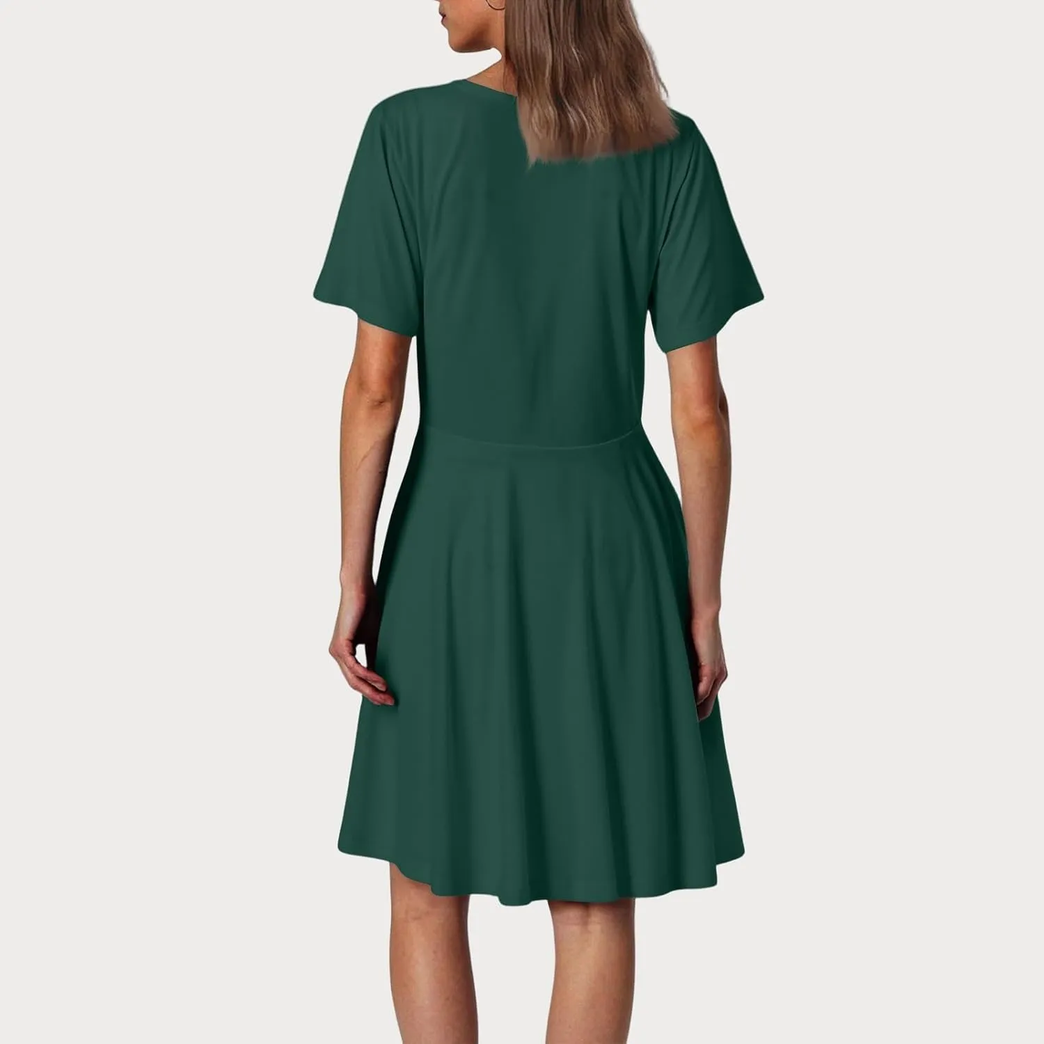 Corset Dress for Women 2025 Summer Drop Waist Mini Dresses Casual Short Sleeve Button Henley Shirt Dress with Pockets