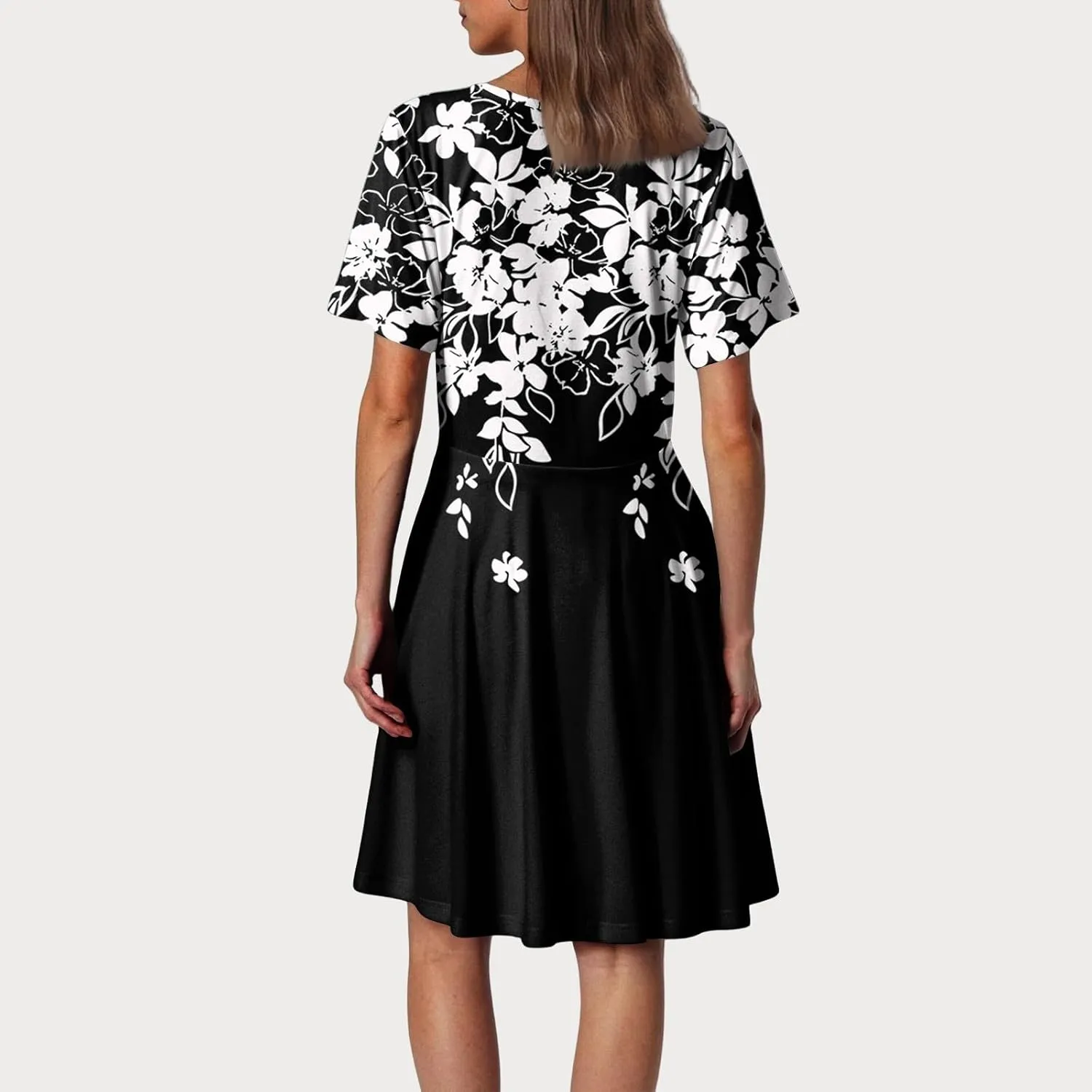 Corset Dress for Women 2025 Summer Drop Waist Mini Dresses Casual Short Sleeve Button Henley Shirt Dress with Pockets