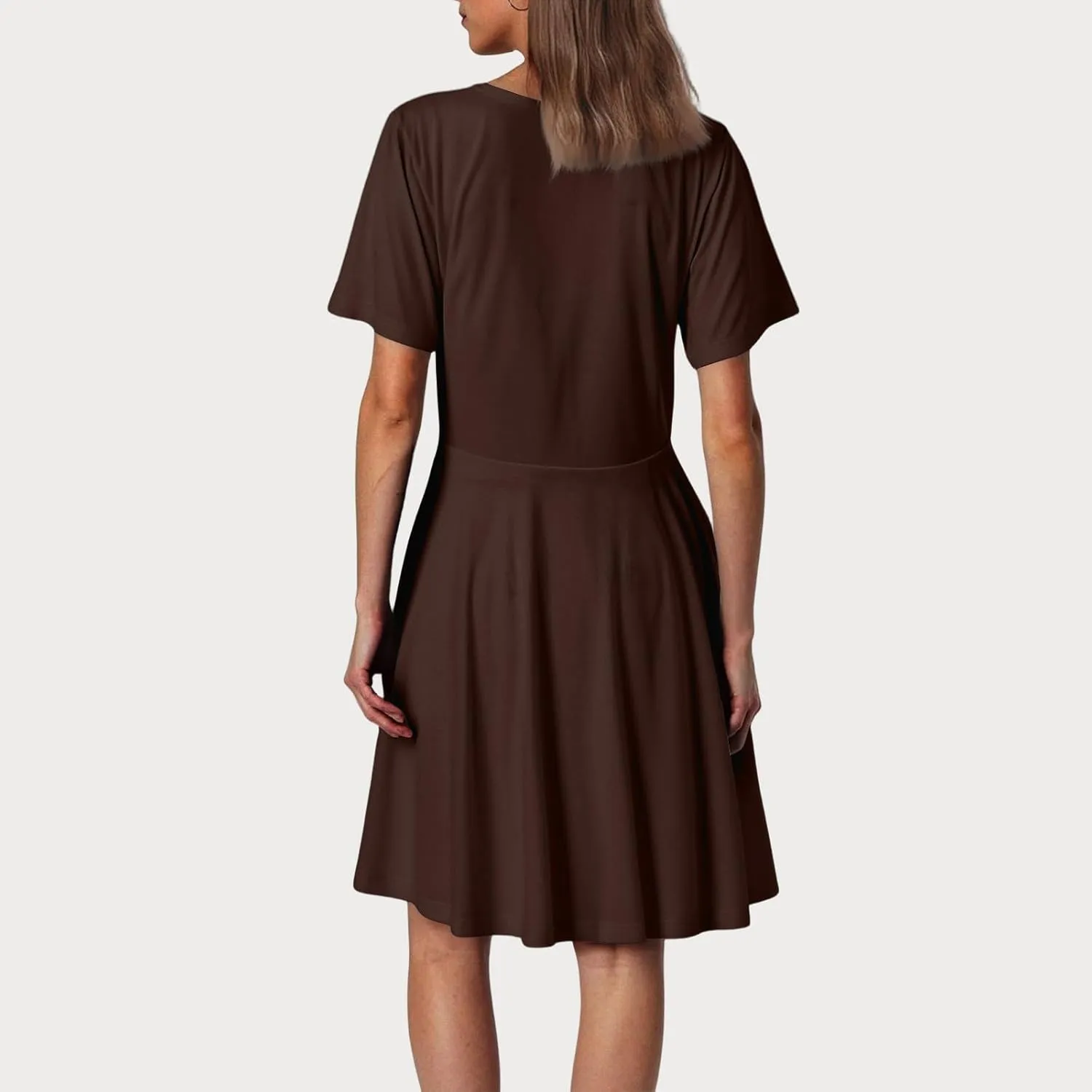 Corset Dress for Women 2025 Summer Drop Waist Mini Dresses Casual Short Sleeve Button Henley Shirt Dress with Pockets