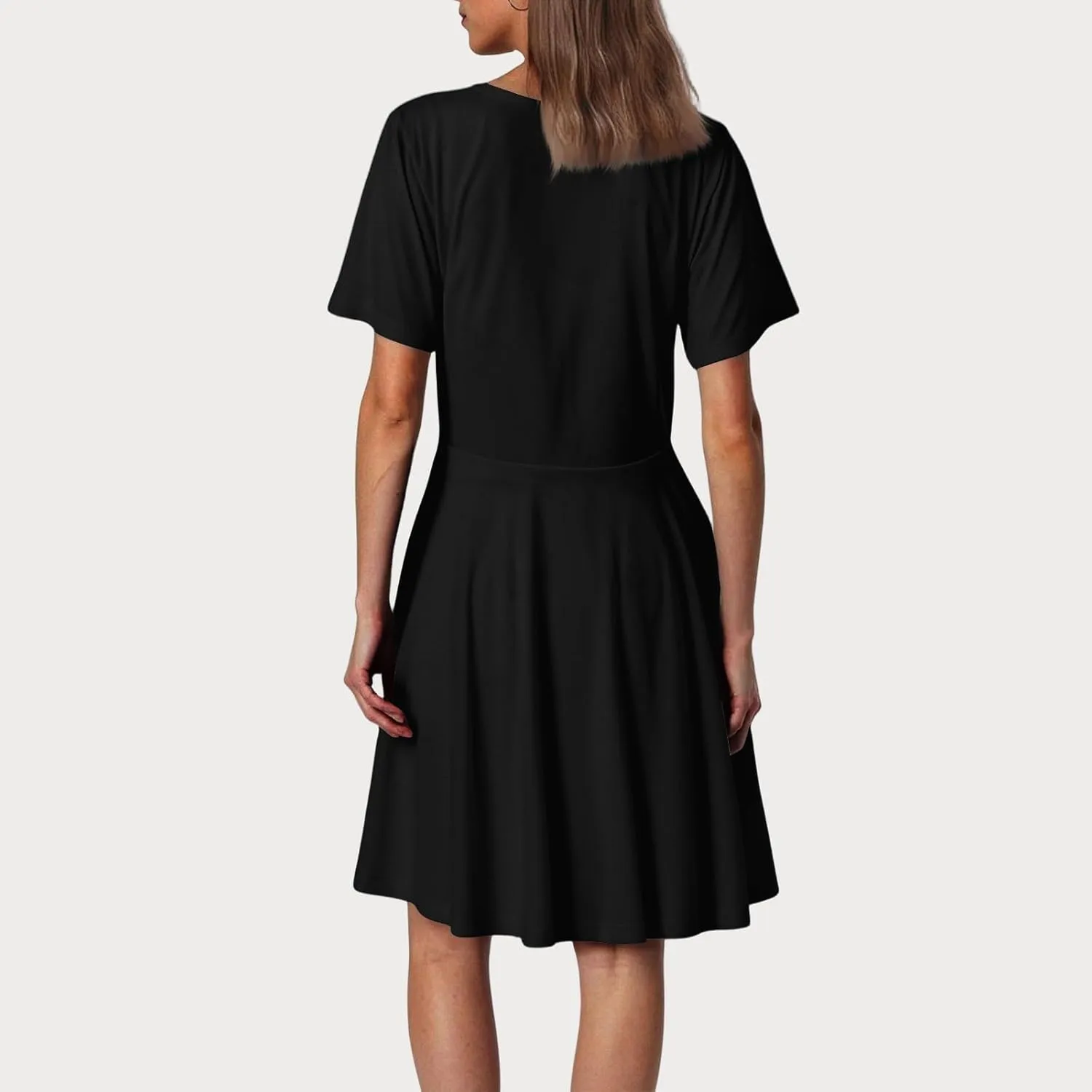 Corset Dress for Women 2025 Summer Drop Waist Mini Dresses Casual Short Sleeve Button Henley Shirt Dress with Pockets