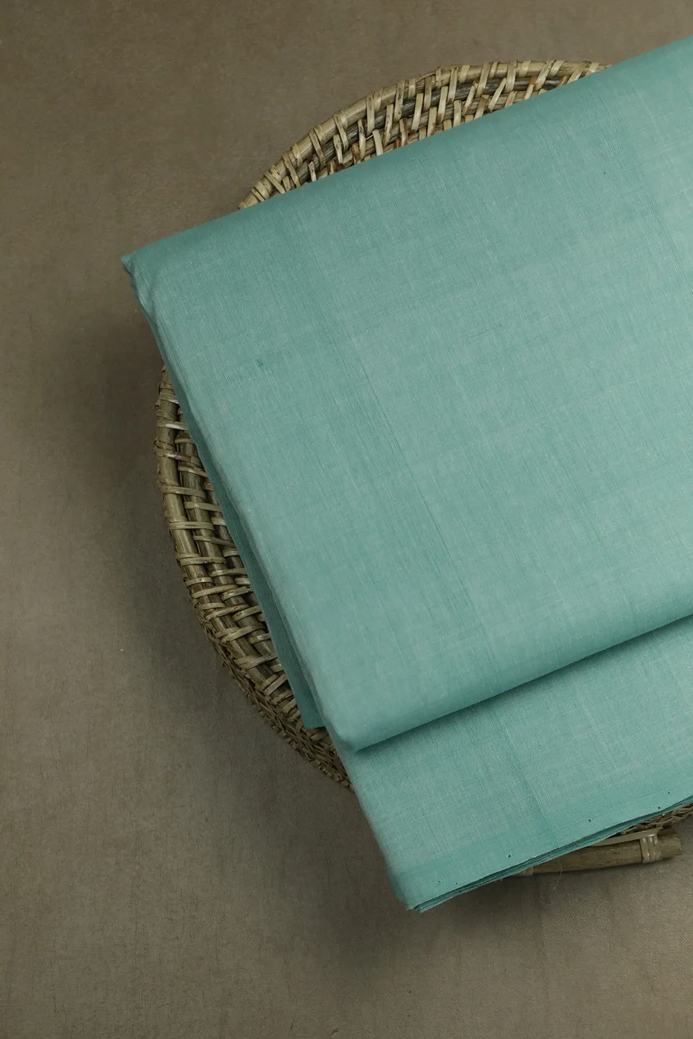 Creamy Green Mangalagiri Cotton Fabric
