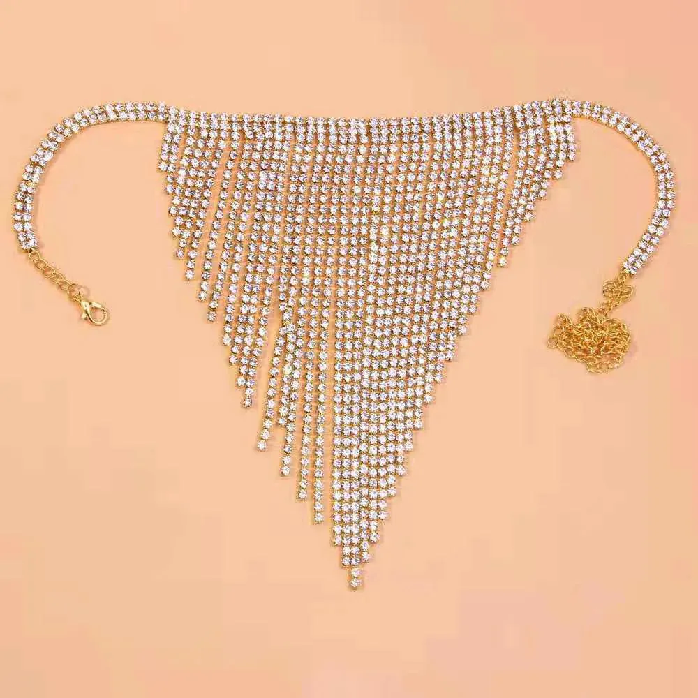 Crystal Pearl Tassels Choker