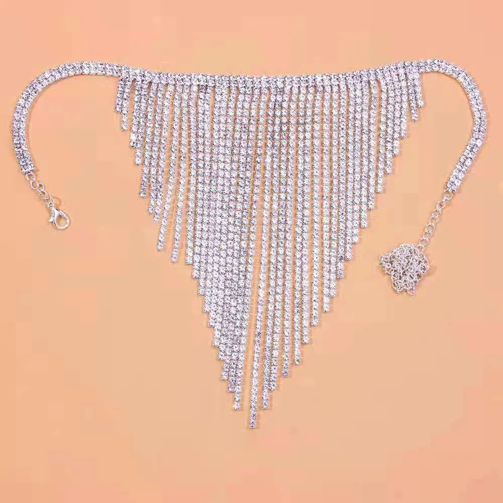 Crystal Pearl Tassels Choker