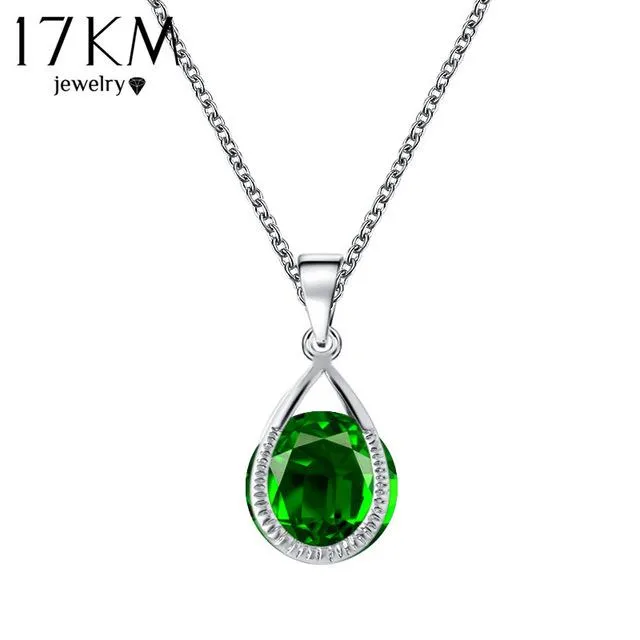 Crystal Water Drop Pendants Necklace