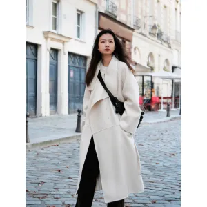 Custom-Spun Wool Angora Belted Coat