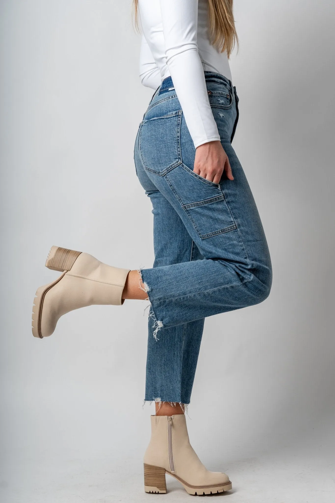 Daze utility high rise crop jeans shut down