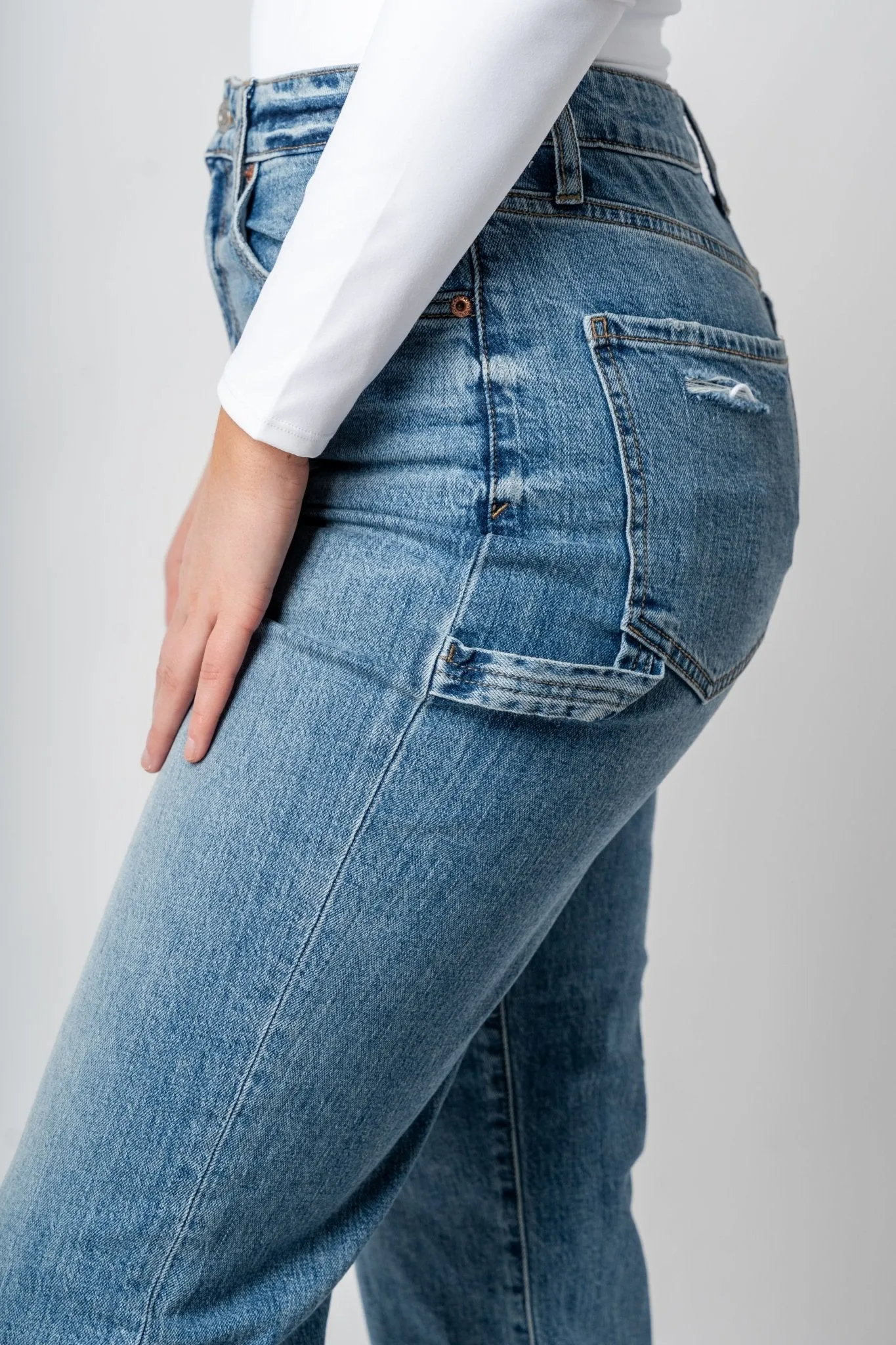 Daze utility high rise crop jeans shut down