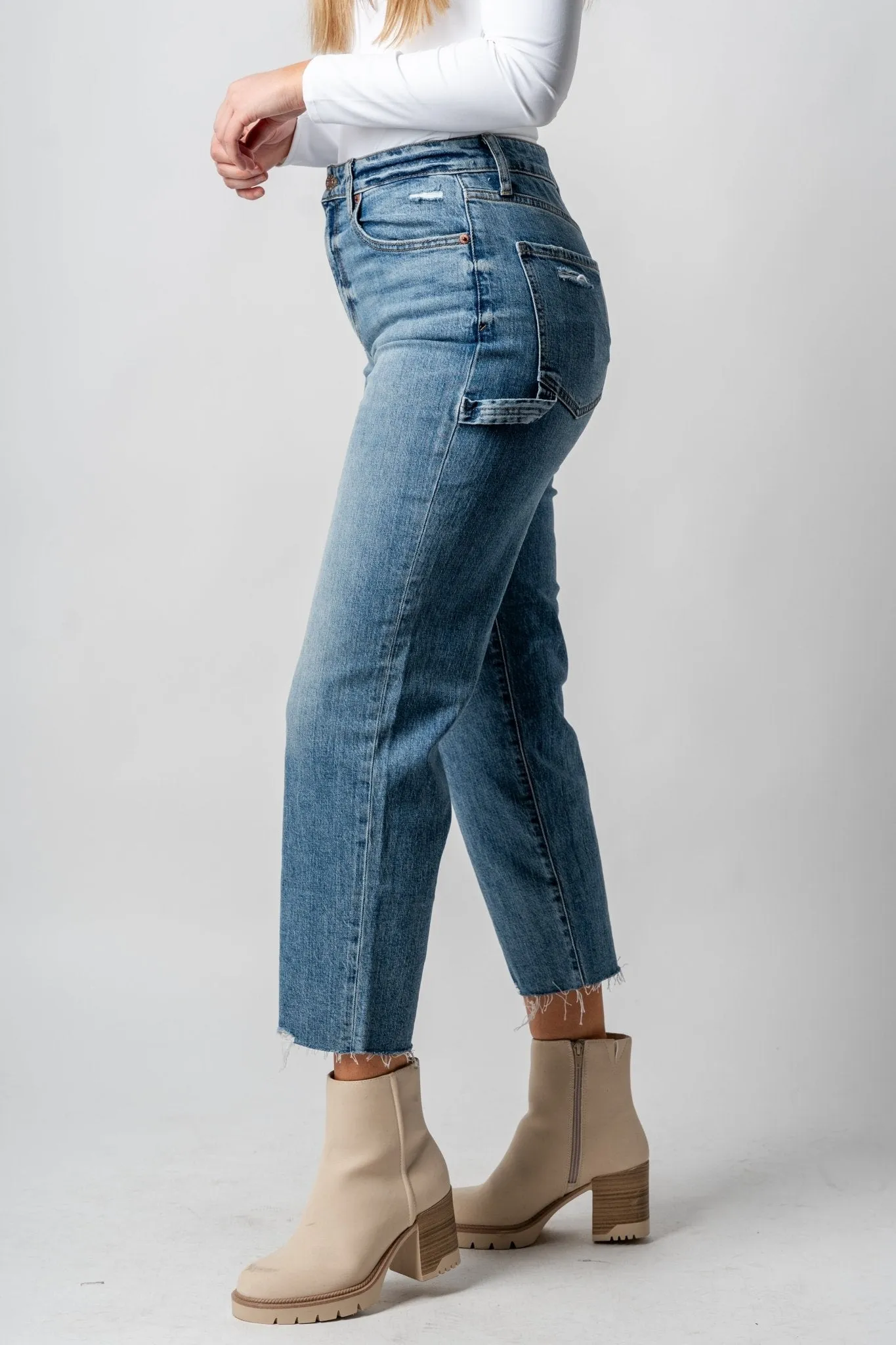 Daze utility high rise crop jeans shut down