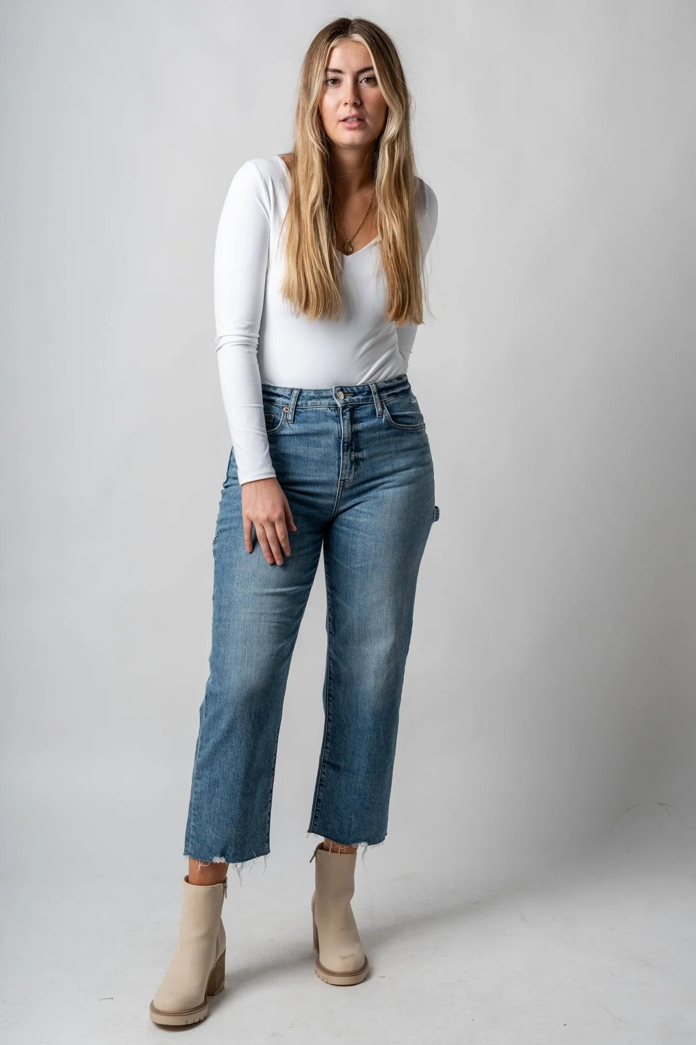 Daze utility high rise crop jeans shut down