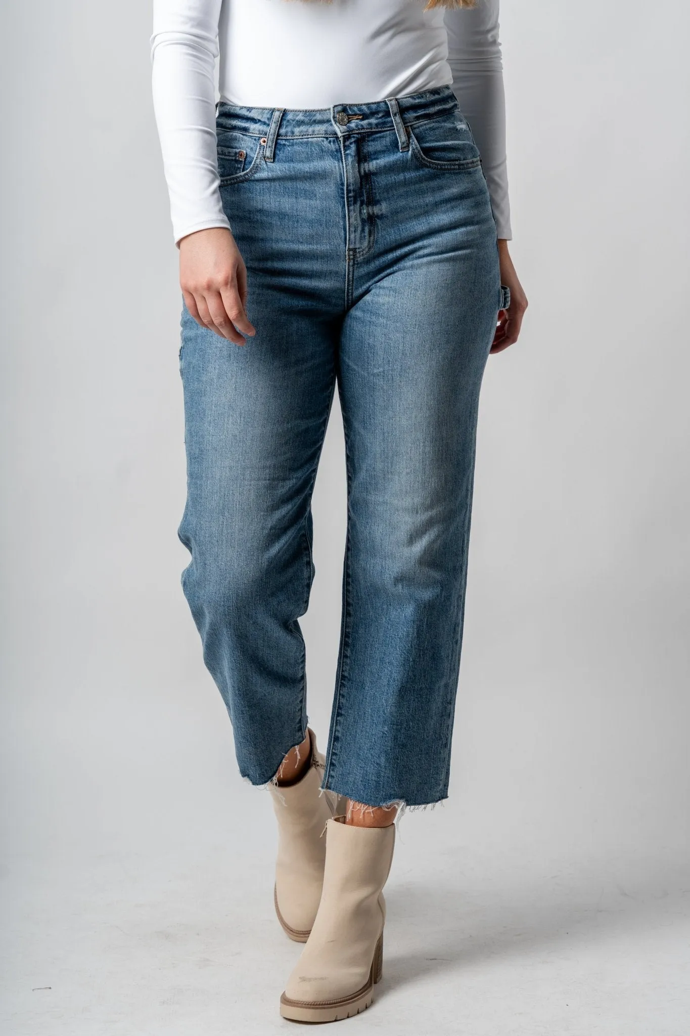 Daze utility high rise crop jeans shut down