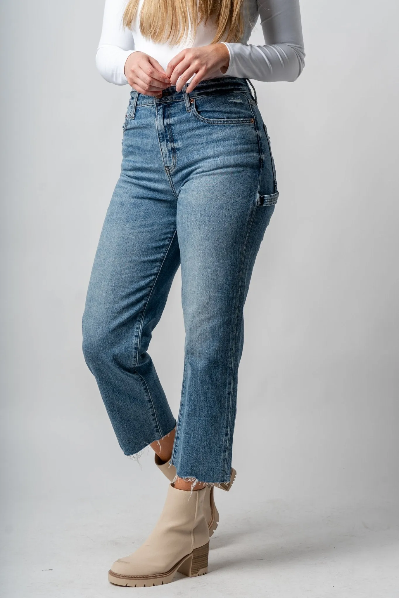 Daze utility high rise crop jeans shut down