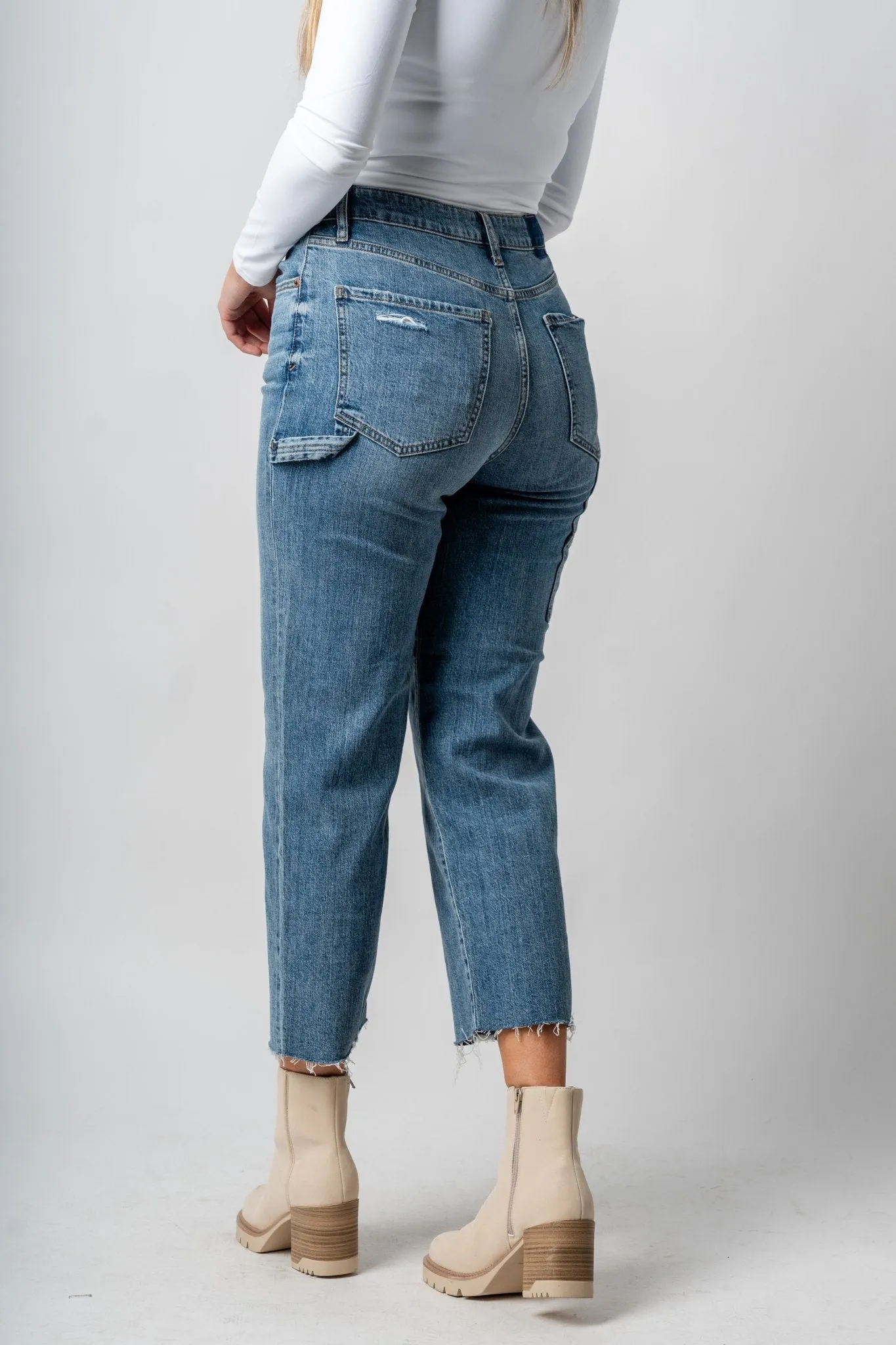 Daze utility high rise crop jeans shut down