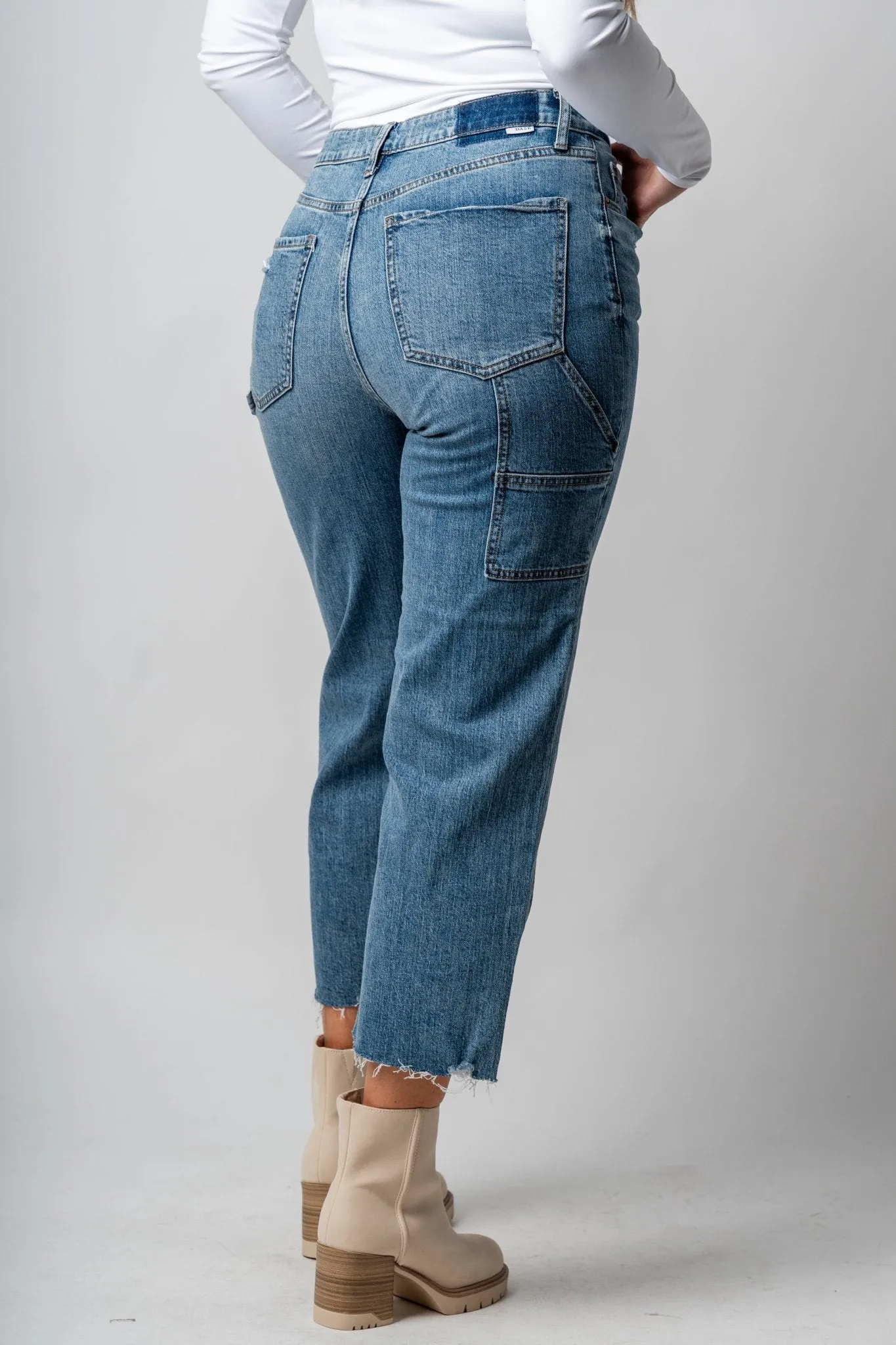 Daze utility high rise crop jeans shut down