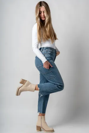 Daze utility high rise crop jeans shut down
