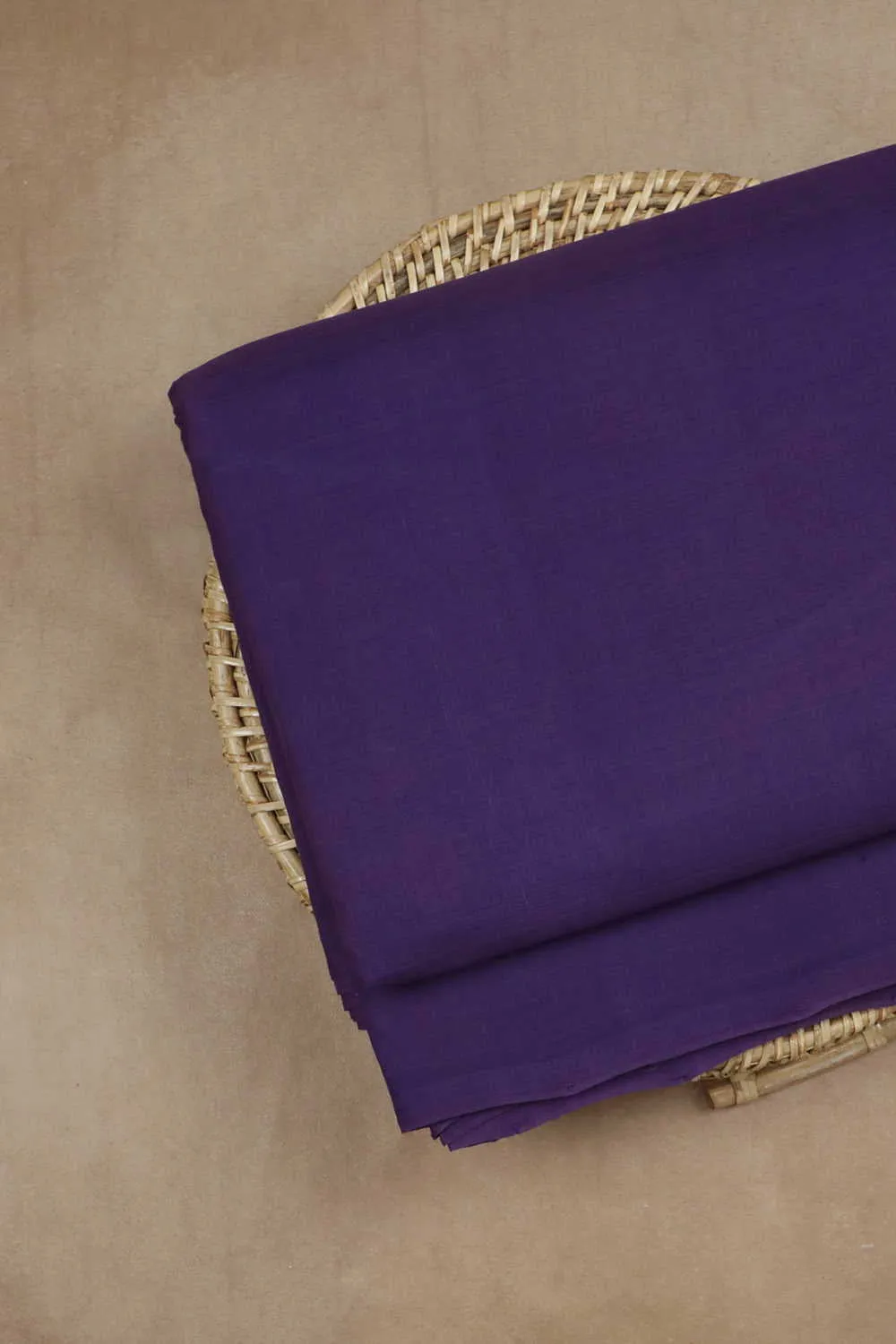 Deep Purple Mangalagiri Cotton Fabric - 1.6m