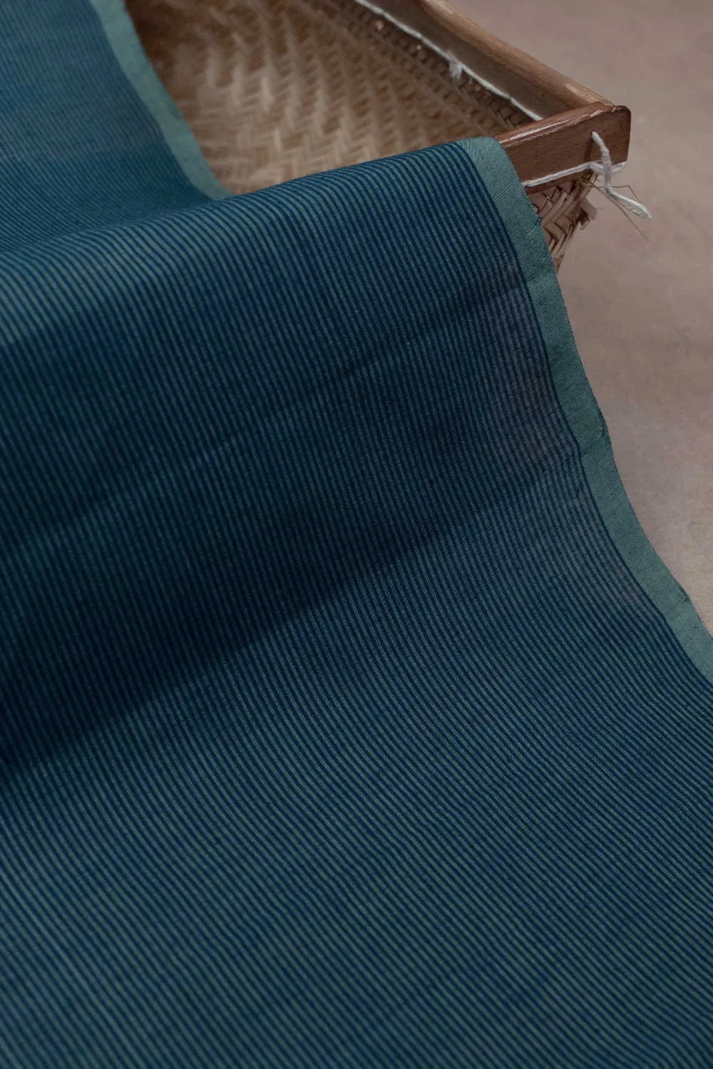 Denim Blue Mangalagiri Cotton Fabric