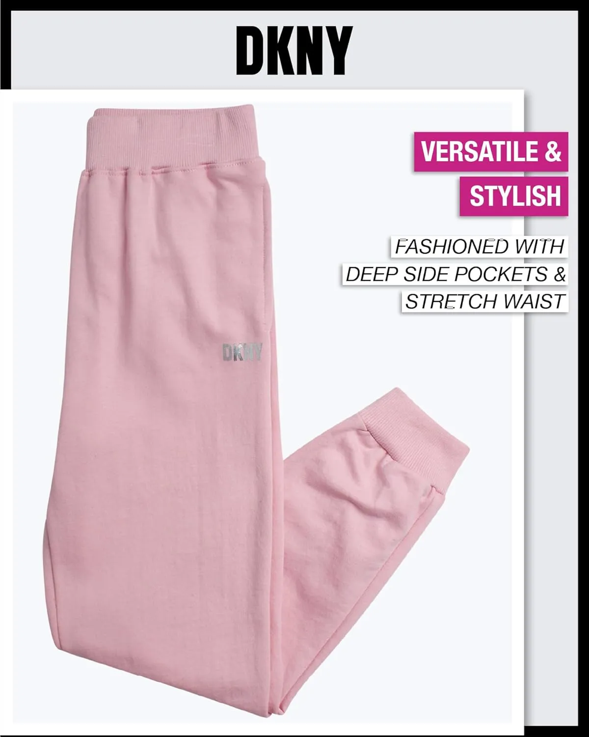 DKNY Girls Fleece Set - 2 Piece Matching Set Sweatshirts and Sweatpants - Girls' Fashion Fleece Outfit (4-16)