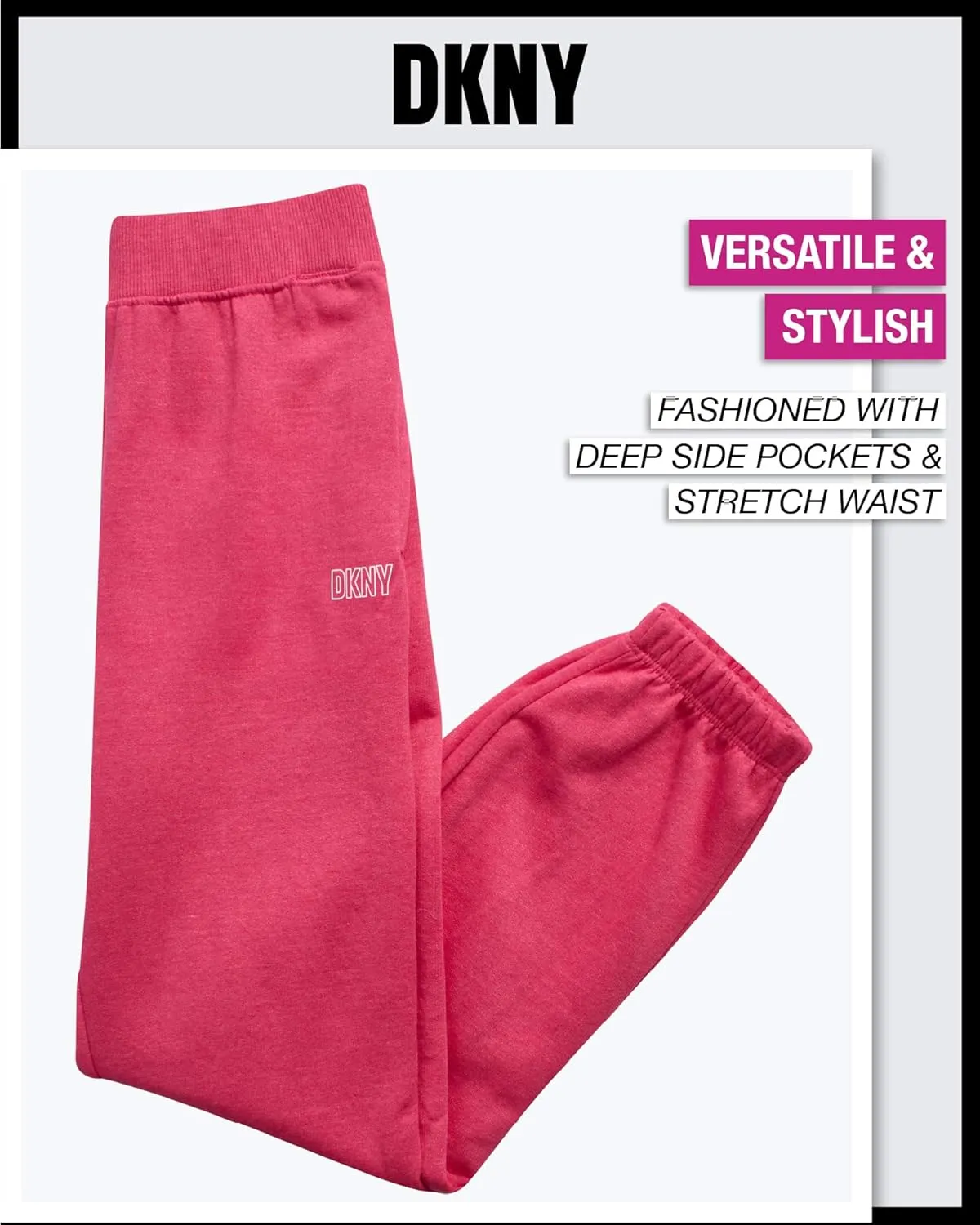 DKNY Girls Fleece Set - 2 Piece Matching Set Sweatshirts and Sweatpants - Girls' Fashion Fleece Outfit (4-16)
