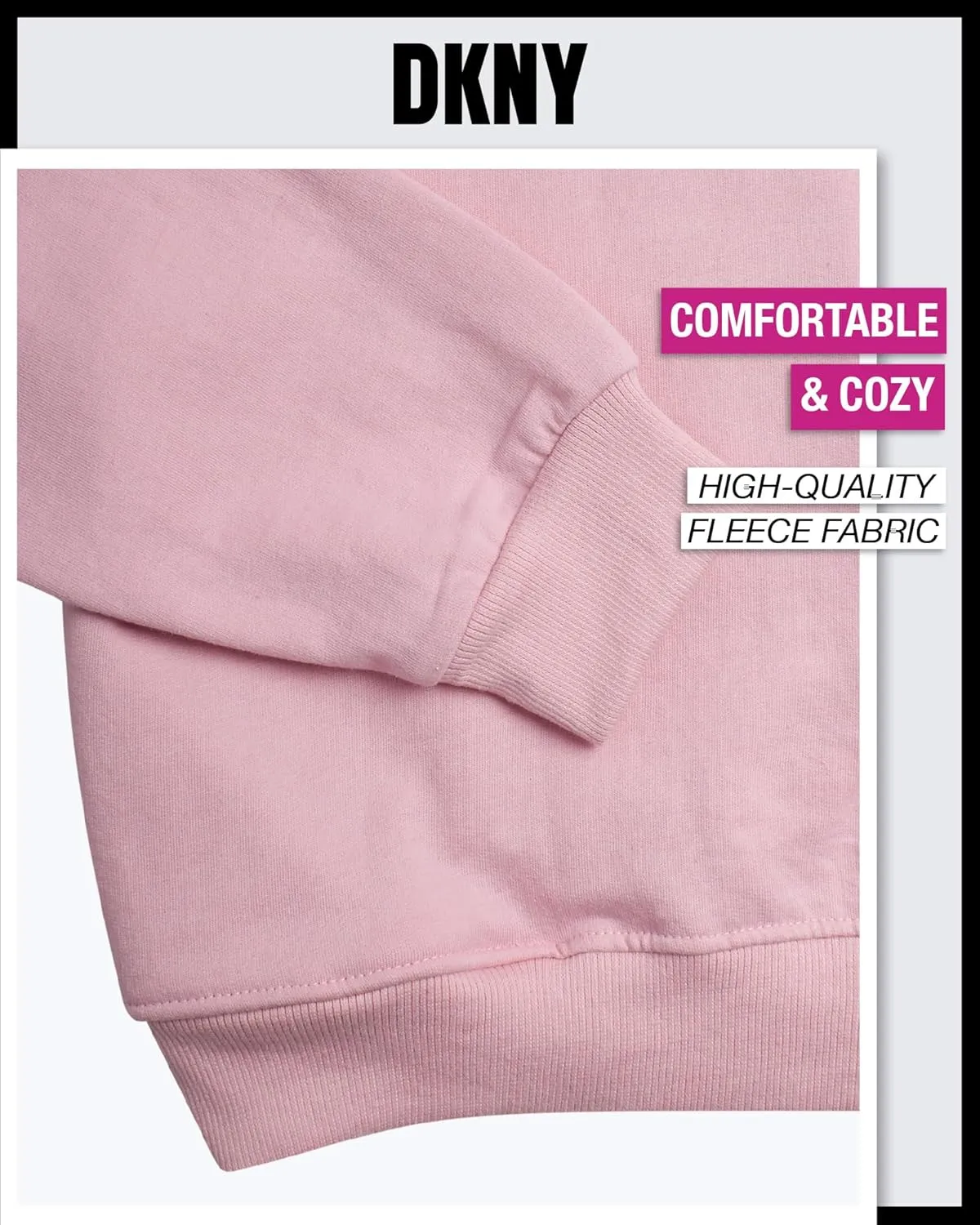 DKNY Girls Fleece Set - 2 Piece Matching Set Sweatshirts and Sweatpants - Girls' Fashion Fleece Outfit (4-16)