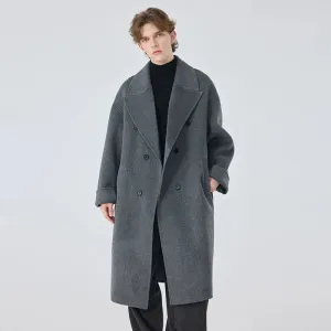 Double-Breasted Gray Overcoat