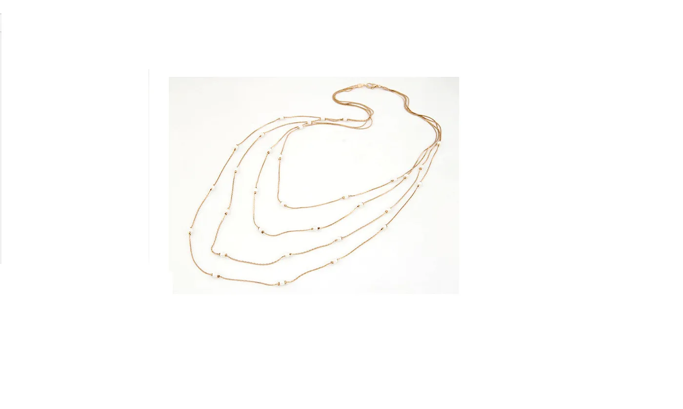 Double Chain Charm Simulated Pearl Necklace For Women