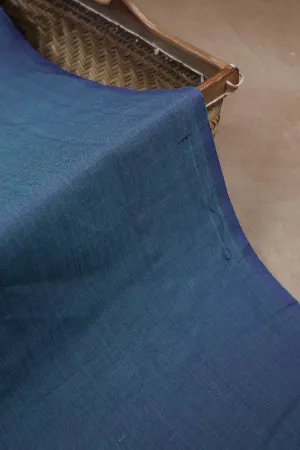 Dual Shaded Blue Handwoven Cotton Fabric