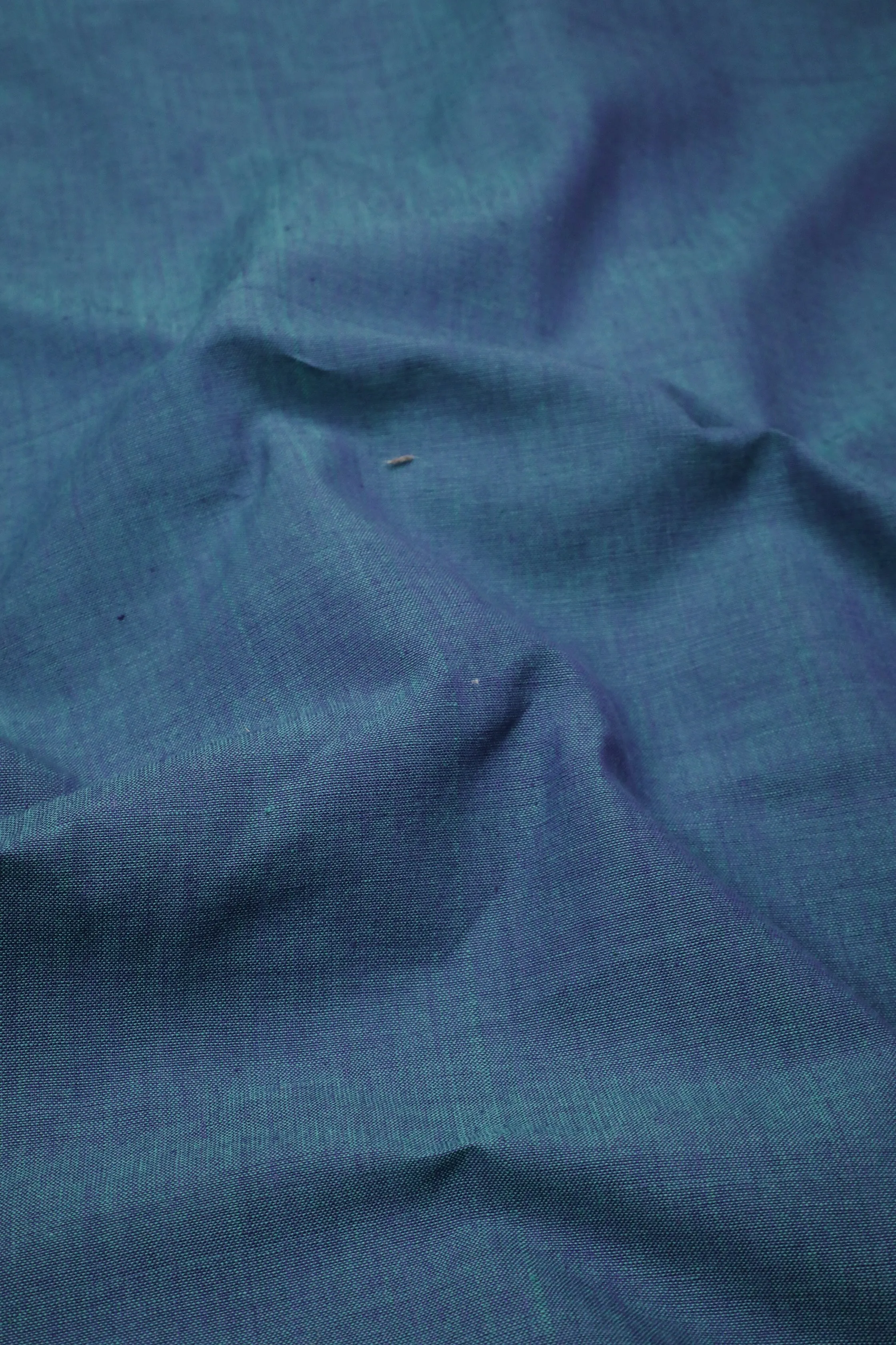 Dual Shaded Blue Handwoven Cotton Fabric