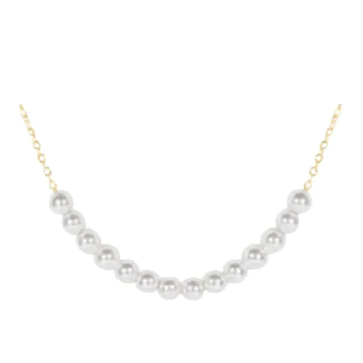 E Newton 16" Necklace Gold - Classic Beaded Bliss - 4mm Pearl