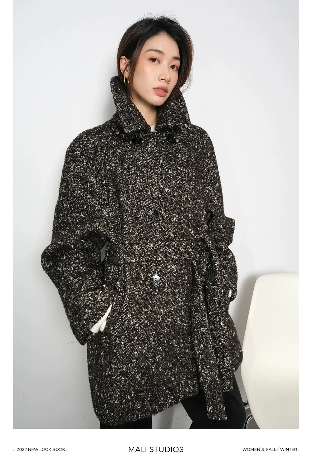 Elegant Herringbone Coat