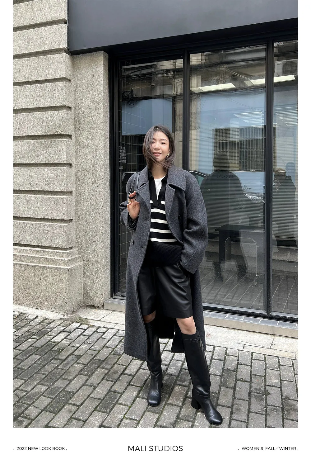Elegant Herringbone Coat