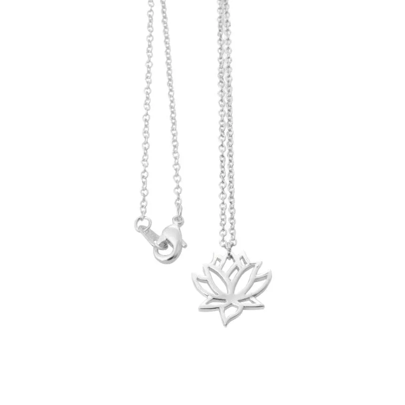 Elegant Vivid Lotus flower Pendant Necklaces for Women