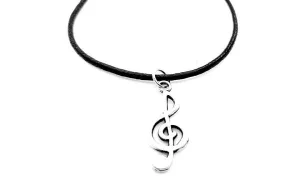 Fashion Trendy Alloy Note Music Notation Pendant Necklace