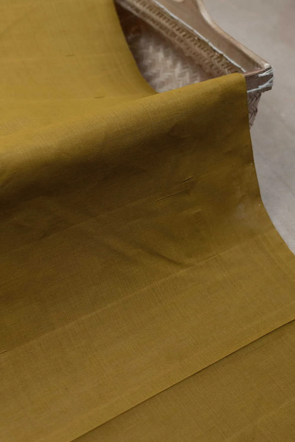 Fenugreek Yellow Mangalagiri Cotton Fabric
