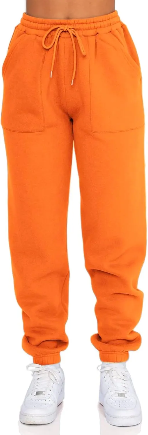 Fleece Lined Womens Sweatpants - High Waisted Joggers for Women, Cotton Drawstring Baggy Sweats Women Pants