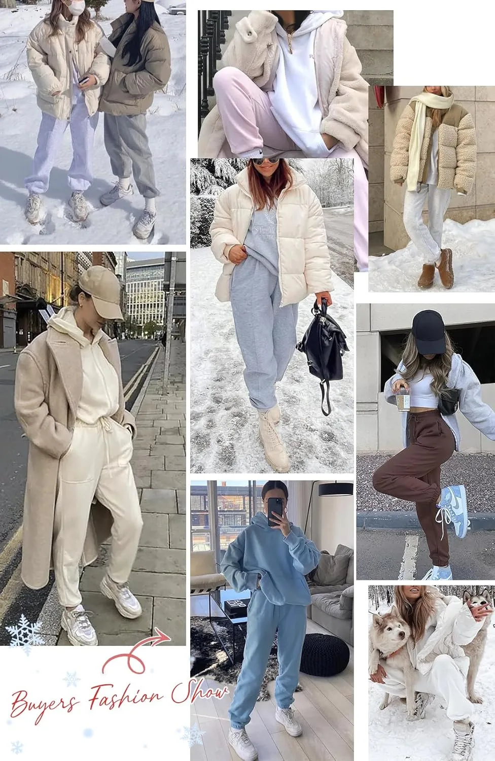 Fleece Lined Womens Sweatpants - High Waisted Joggers for Women, Cotton Drawstring Baggy Sweats Women Pants