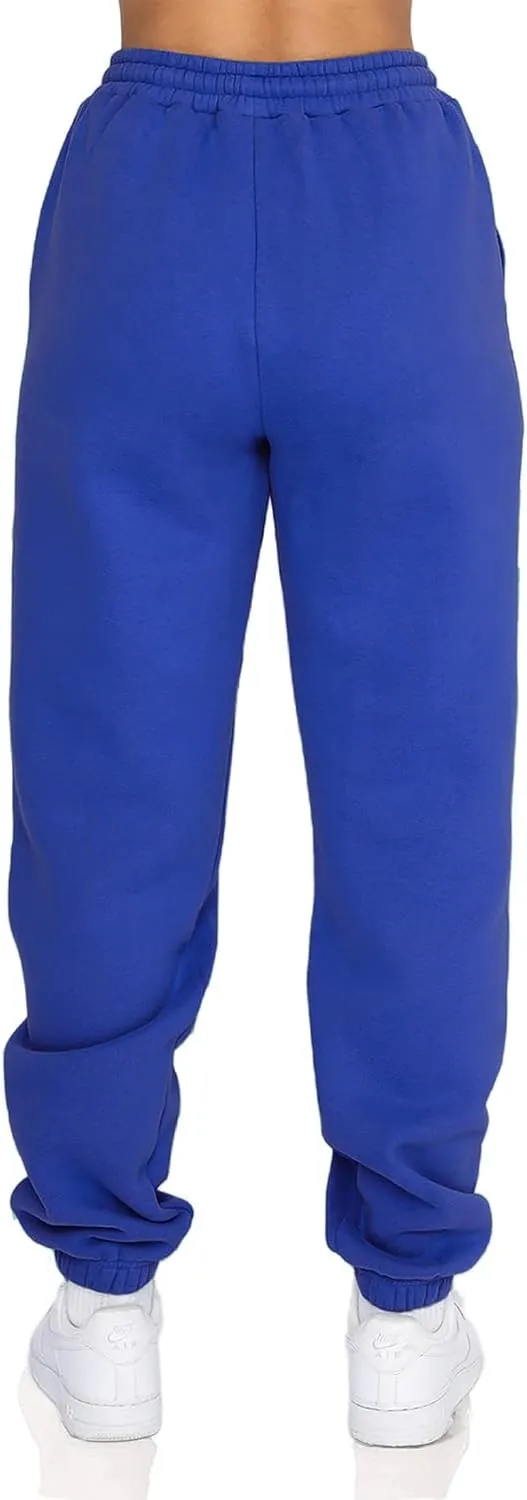 Fleece Lined Womens Sweatpants - High Waisted Joggers for Women, Cotton Drawstring Baggy Sweats Women Pants