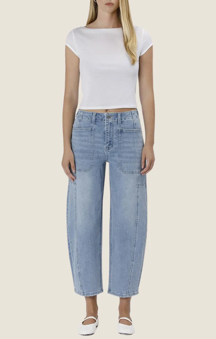 Frankie Light Denim Barrel Jeans
