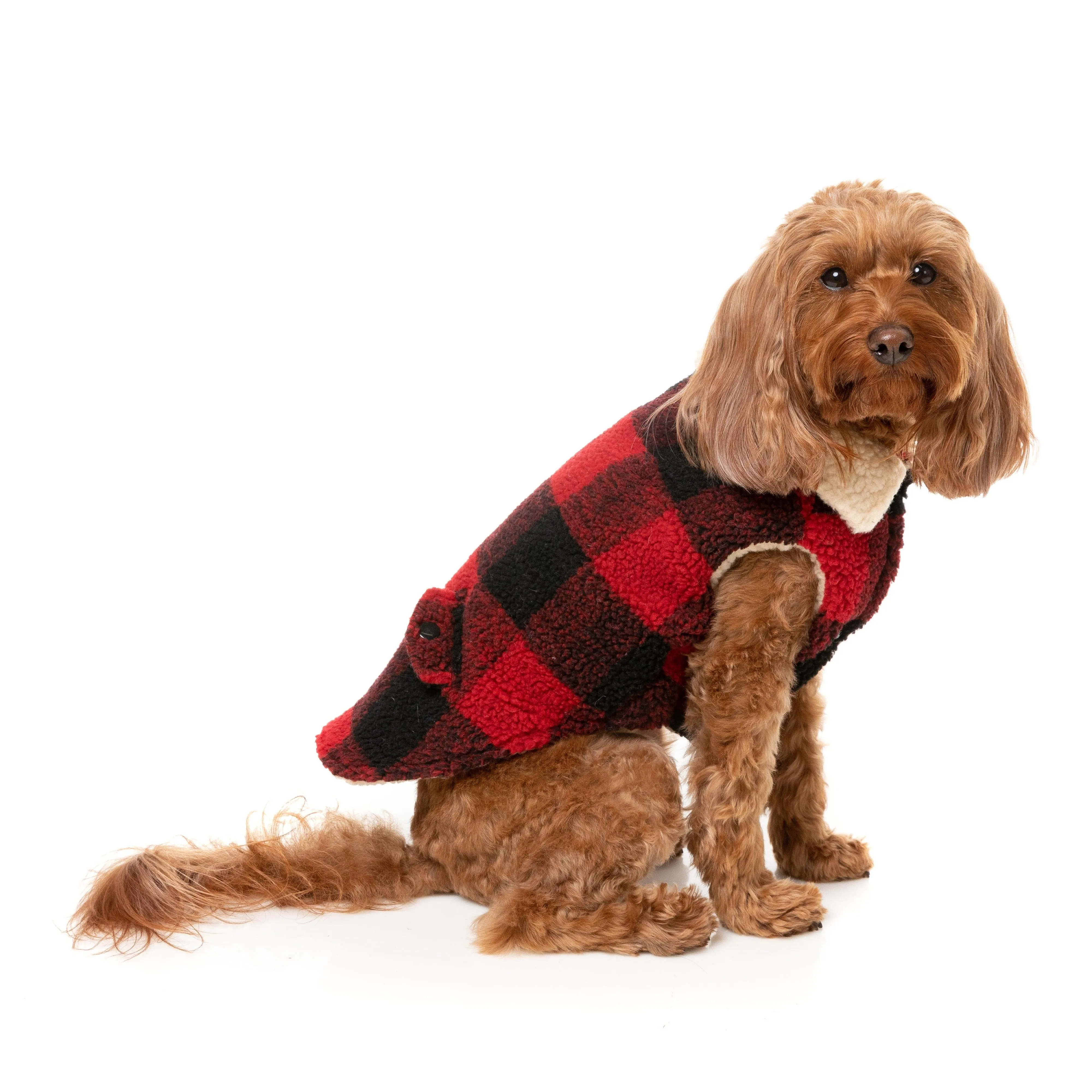 FuzzYard Dog Apparel Jacket Lumberjack Red Size 6