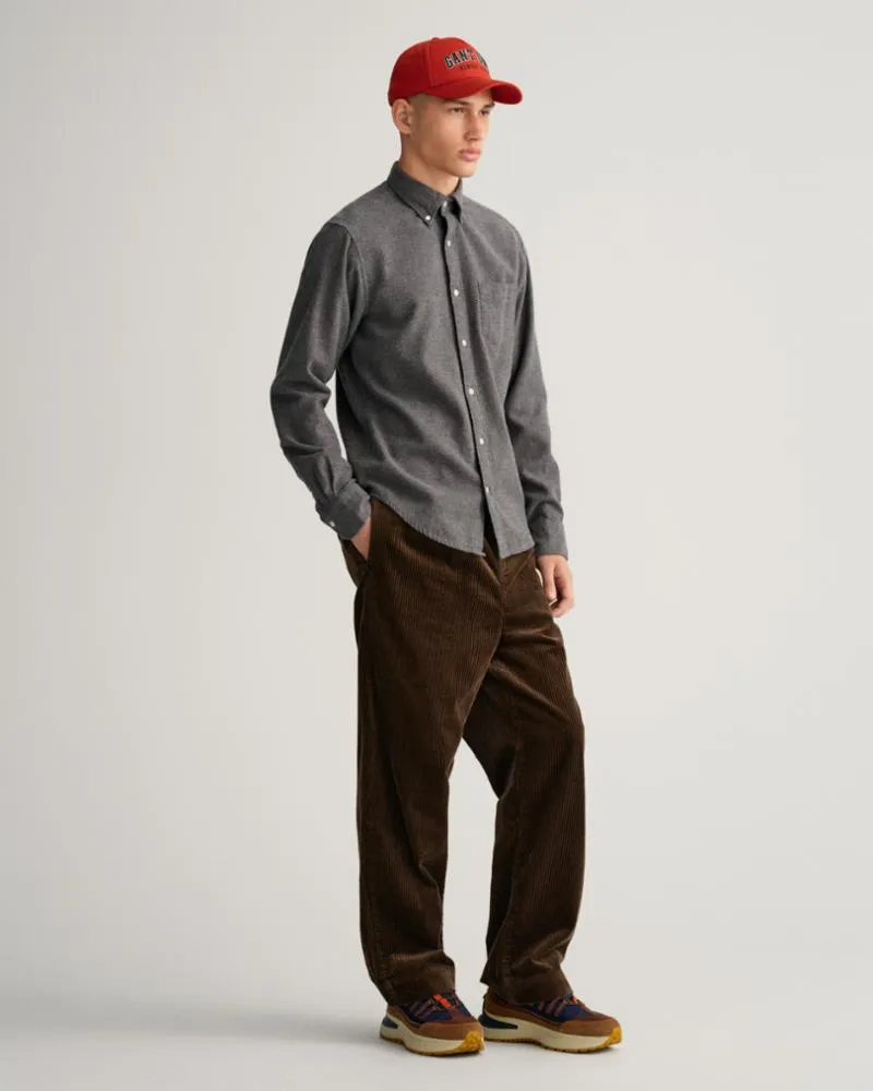 Gant Apparel Mens REG UT HERRINGBONE SHIRT 90/CHARCOAL MELANGE