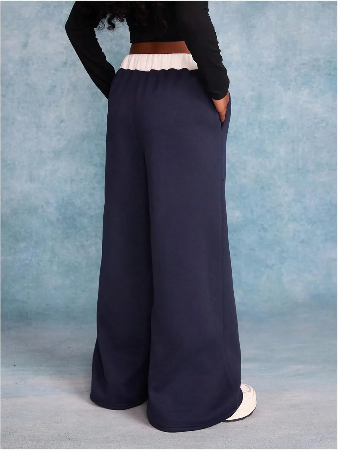 Girl's Baggy Sweatpants Letter Print Drawstring Waist Wide Leg Pants Joggers Track Pants Trendy