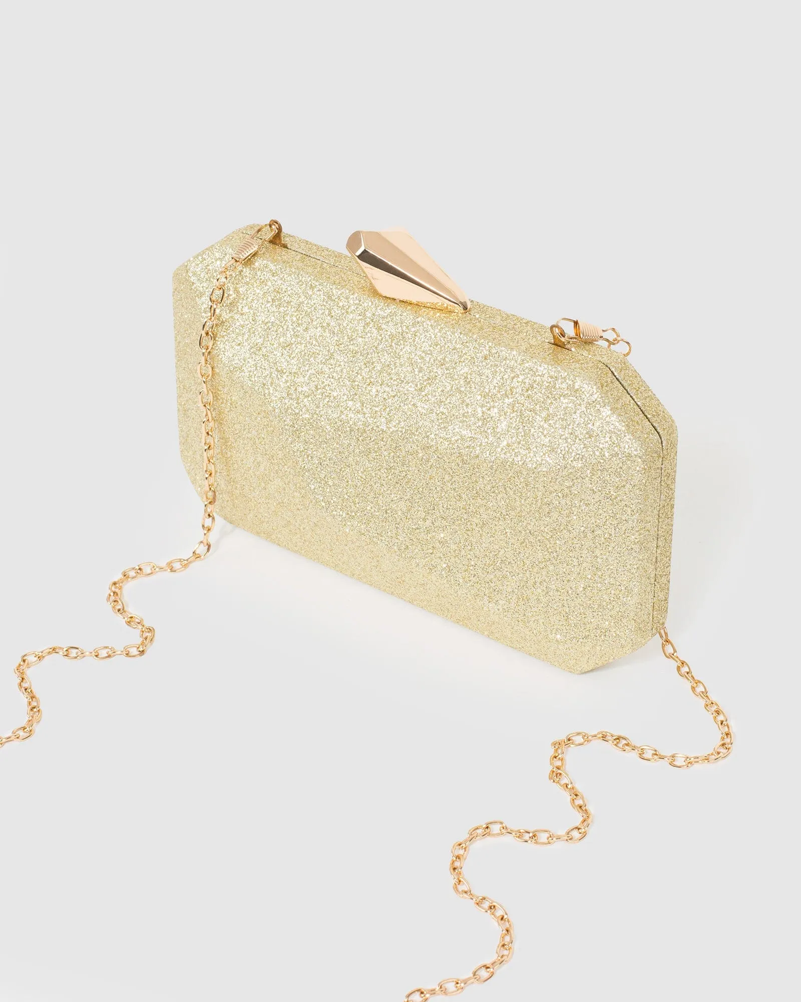 Gold Charlotte Geo Clutch Bag