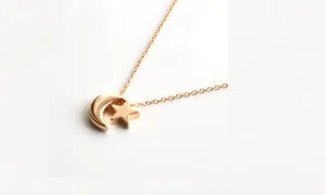 Gold color Moon Star Pendent Necklace For Women